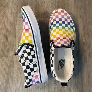 Checkered rainbow Vans